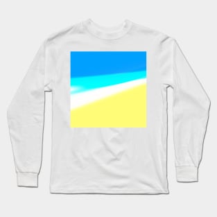 blue yellow white abstract texture art Long Sleeve T-Shirt